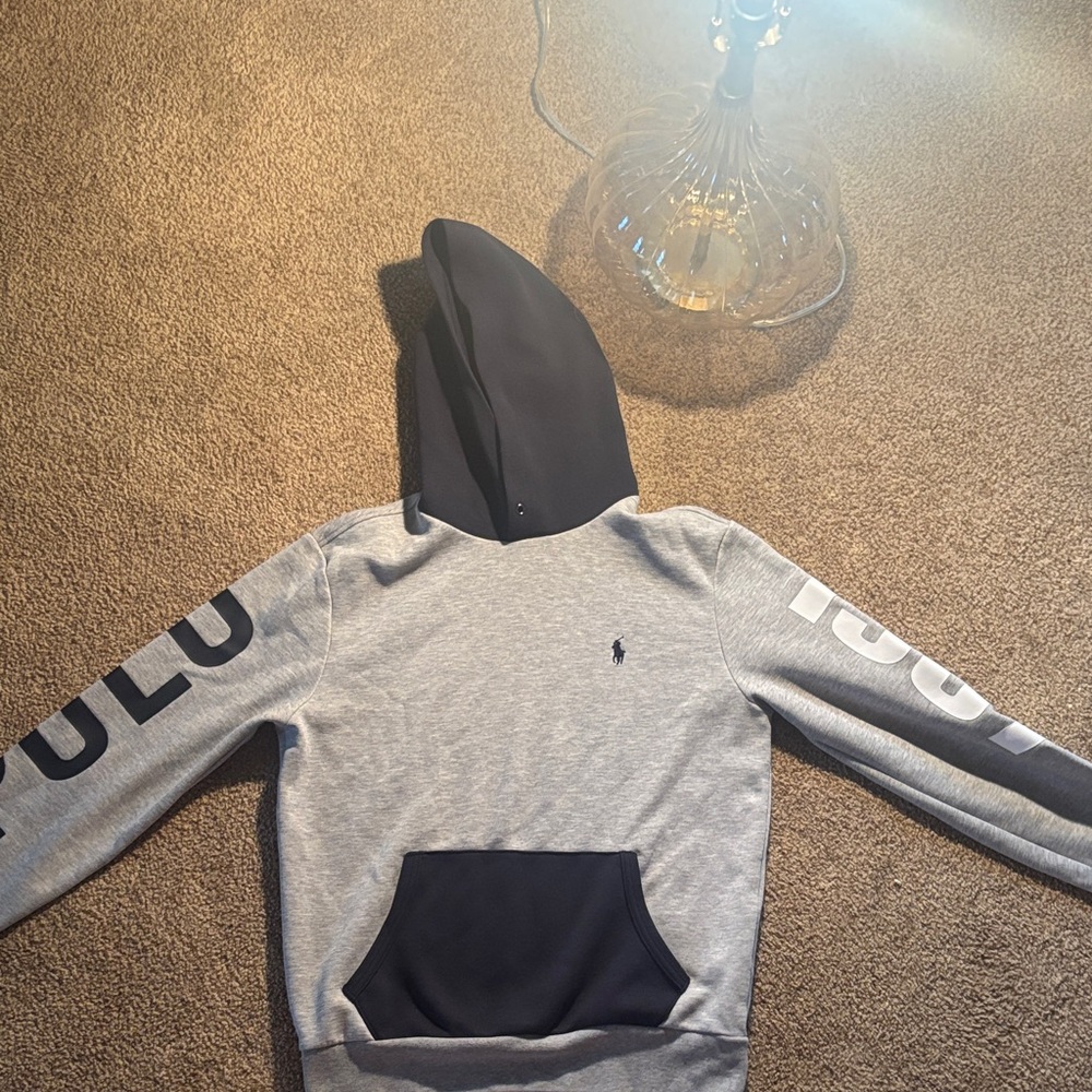 Polo by Ralph Lauren Gray and Navy Men's Hoodie